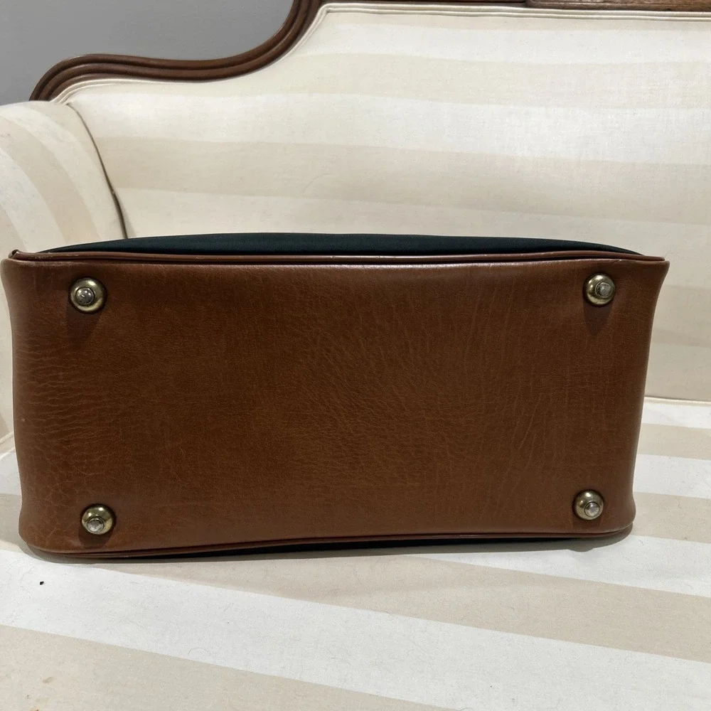 Vintage Pegasus Green‎ & Brown Carry On Tote Duffel Luggage Bag